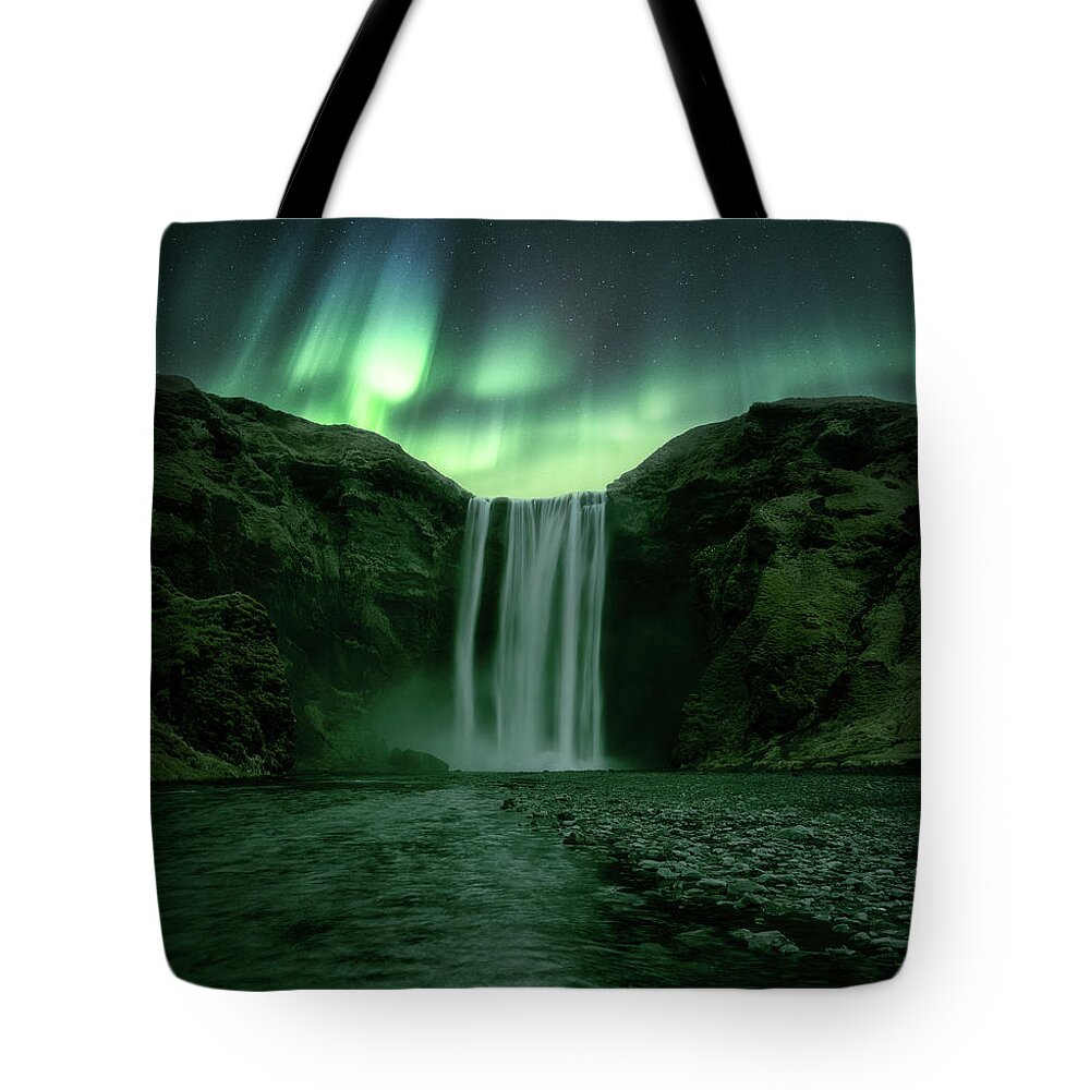 Skogafoss Tote Bag featuring the photograph The Mighty Skogafoss by Tor-Ivar Naess