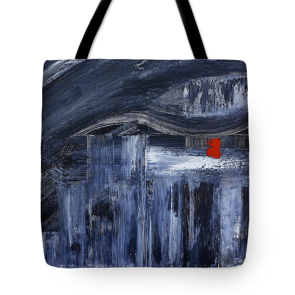 Abstract Tote Bag featuring the painting The Missing Piece by Dick Bourgault