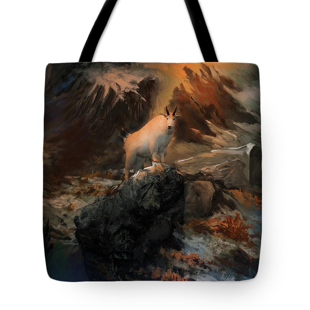 Rocky Mountains Tote Bag featuring the digital art The Monarch by J Griff Griffin