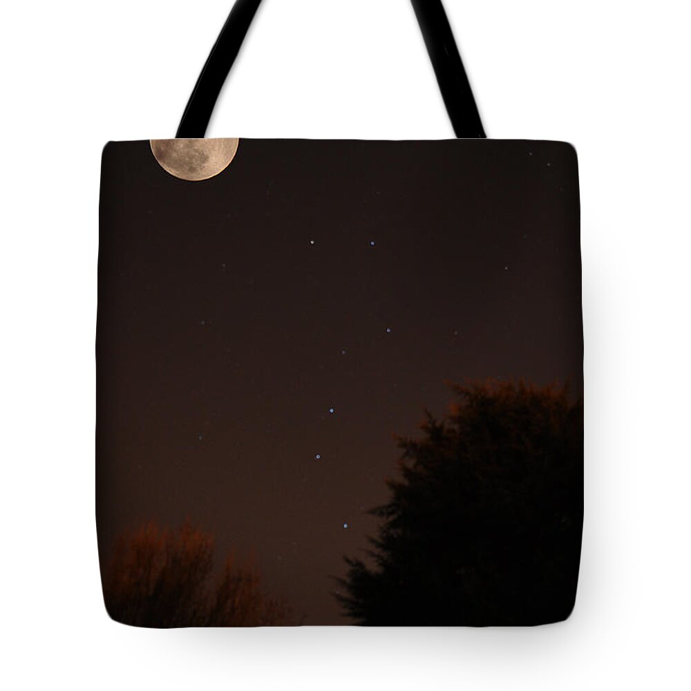 Moon Tote Bag featuring the photograph The Moon and Ursa Major by Chris Day