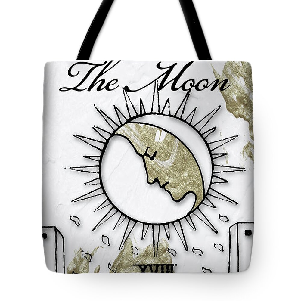 Mystical Art Tote Bag featuring the painting The Moon Arcannah by Mindy Sommers
