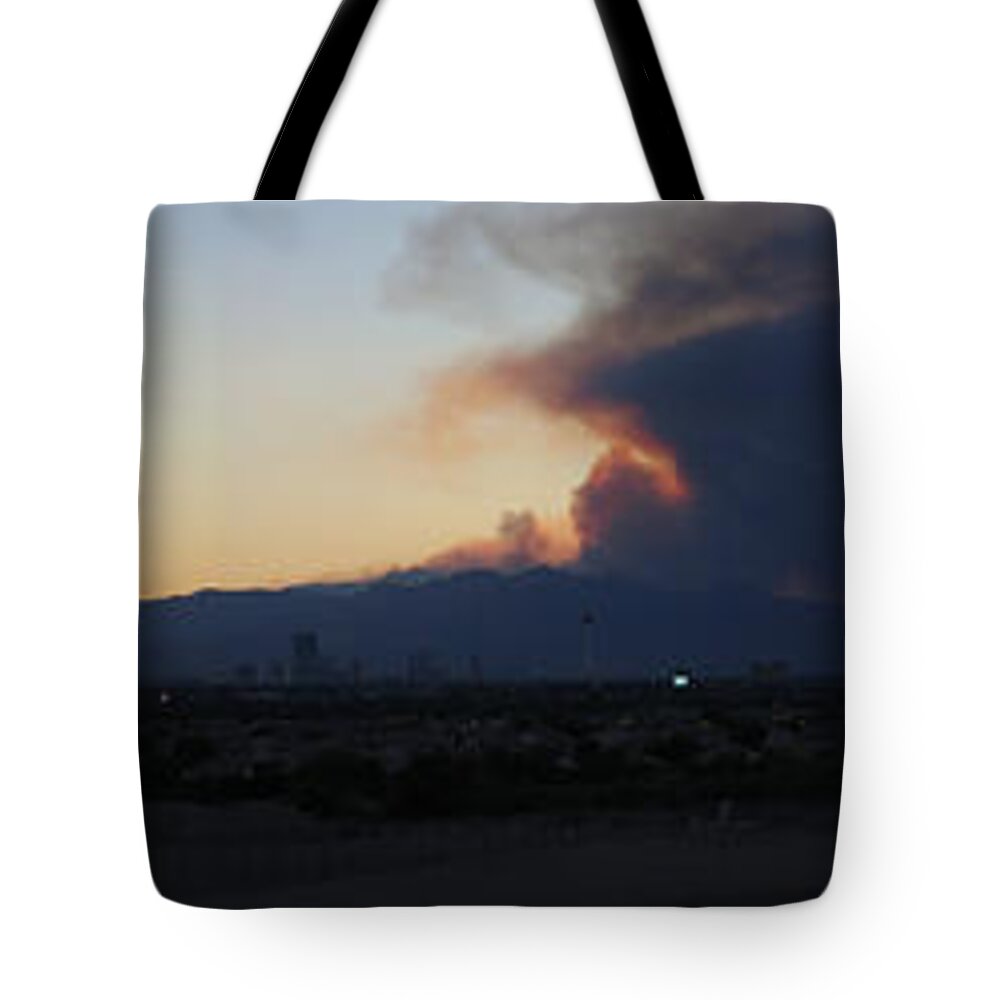  Tote Bag featuring the photograph The Mount Charleston Fire by Carl Wilkerson