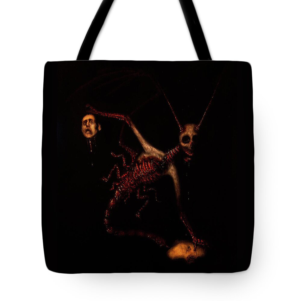 Horror Tote Bag featuring the drawing The Murder Bug - Artwork by Ryan Nieves