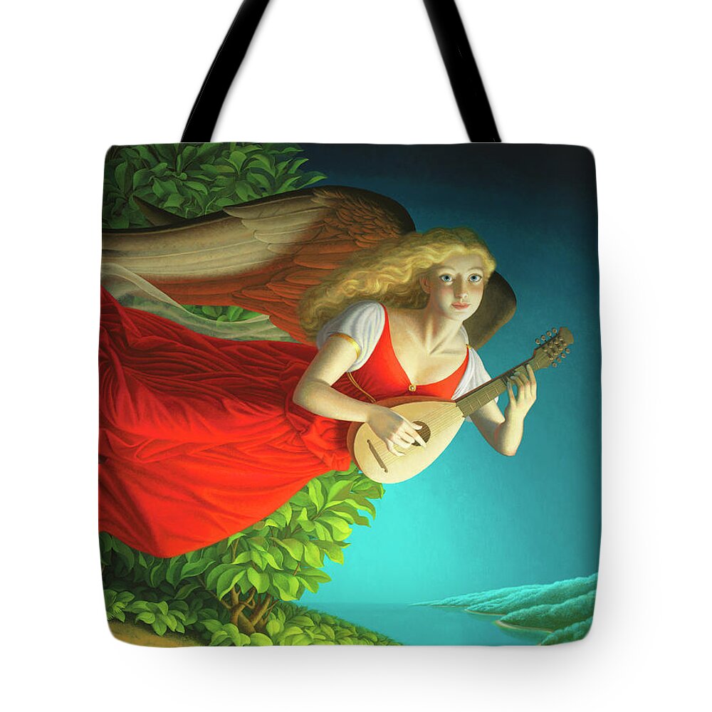 Angel Tote Bag featuring the painting The Muse by Chris Miles