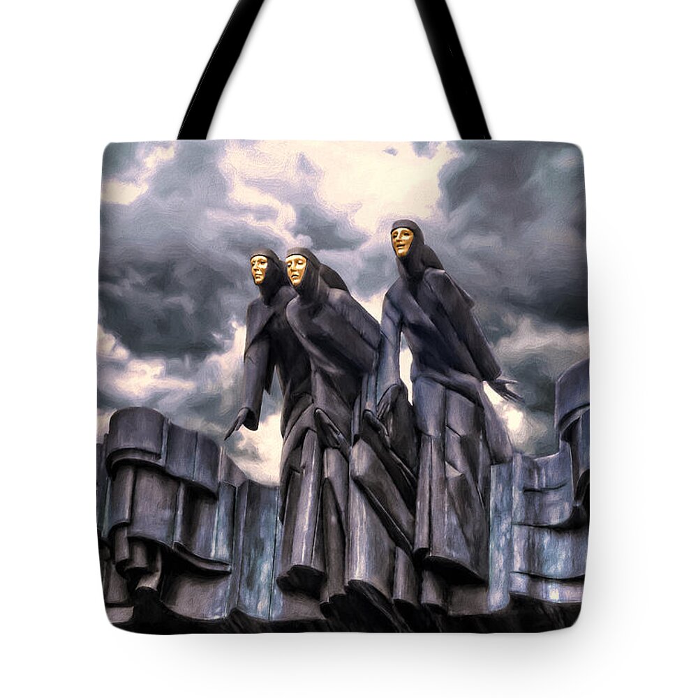 Muses Tote Bag featuring the digital art The Muses by Pennie McCracken