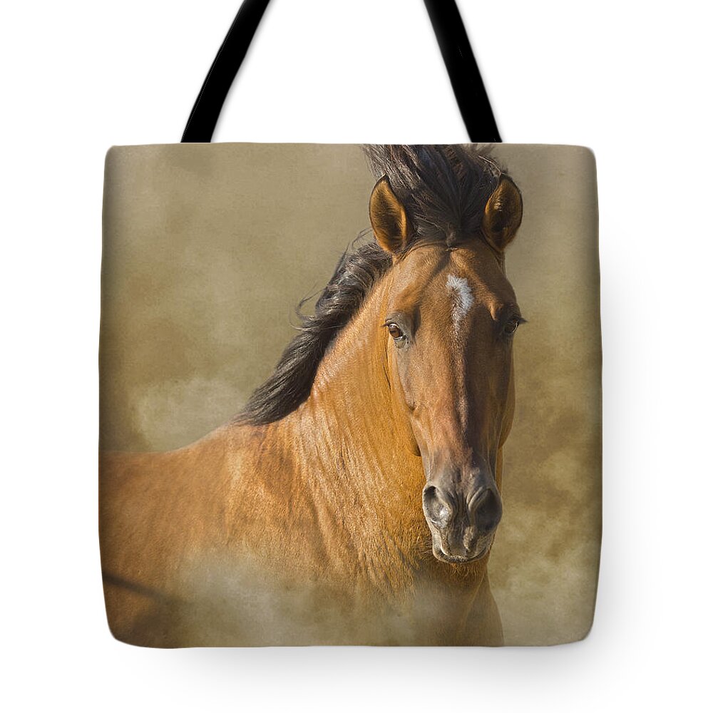 Horse Tote Bag featuring the photograph The Mustang by Ron McGinnis