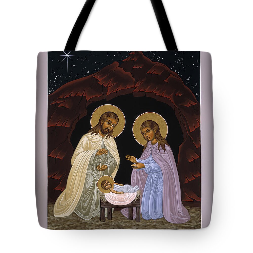 The Nativity Of Our Lord Jesus Christ Tote Bag featuring the painting The Nativity of Our Lord Jesus Christ 034 by William Hart McNichols