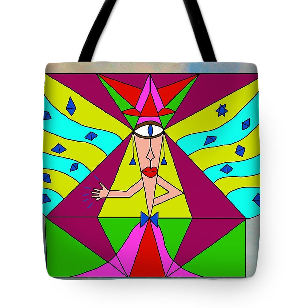 Abstract Tote Bag featuring the digital art The New Hat by Laura Smith