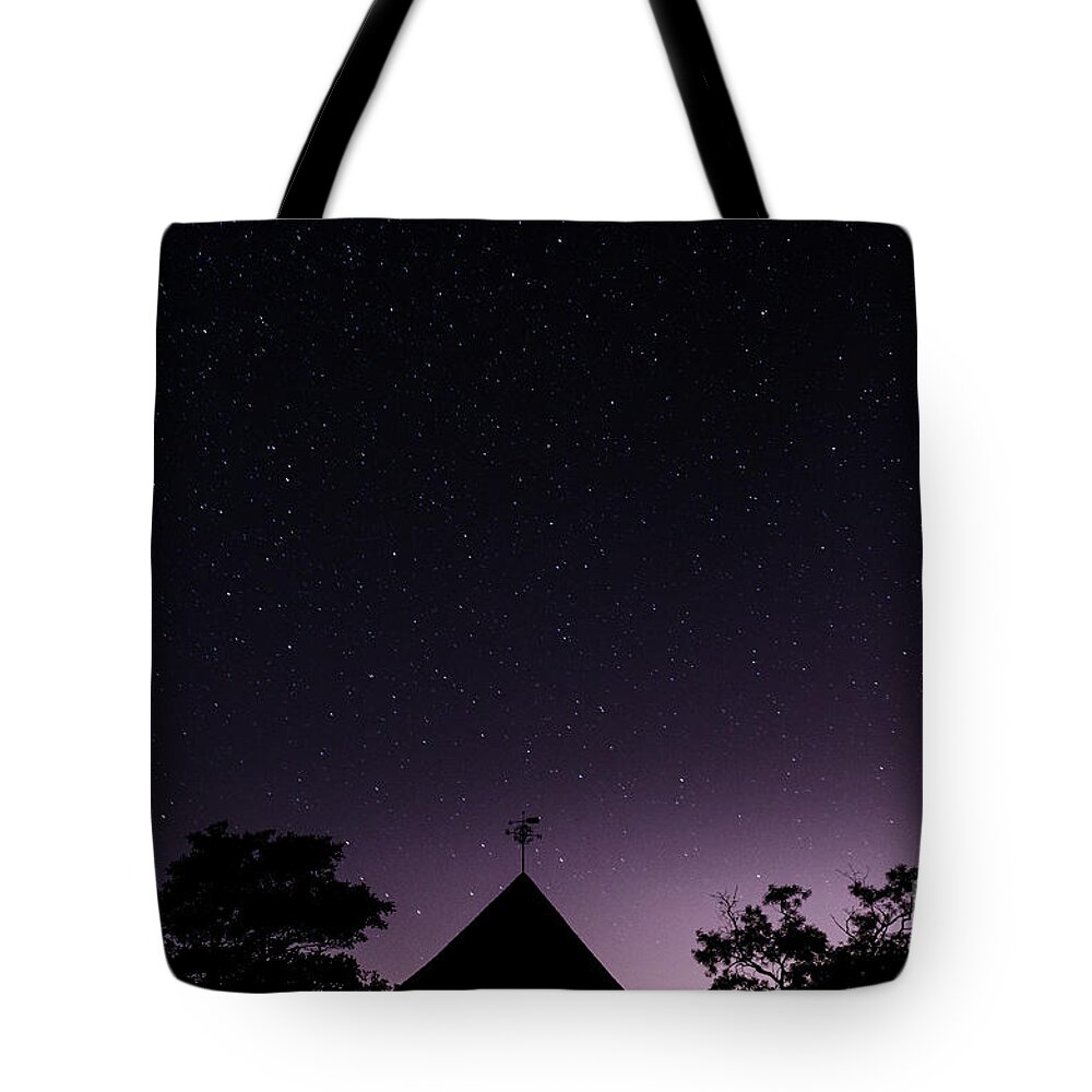 Astro Tote Bag featuring the photograph The Night Sky, Great Dixter House and Gardens by Perry Rodriguez