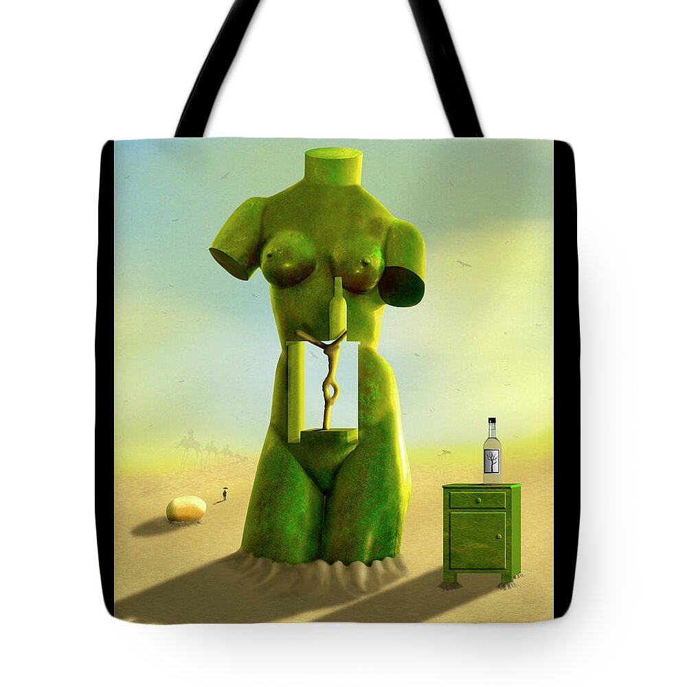 Surrealism Tote Bag featuring the photograph The Nightstand 2 by Mike McGlothlen