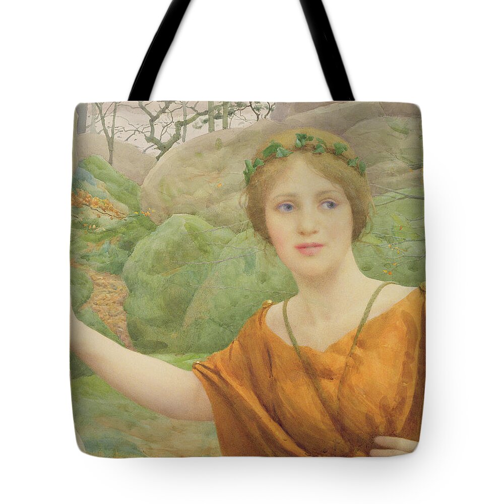 The Tote Bag featuring the painting The Nymph by Thomas Cooper Gotch