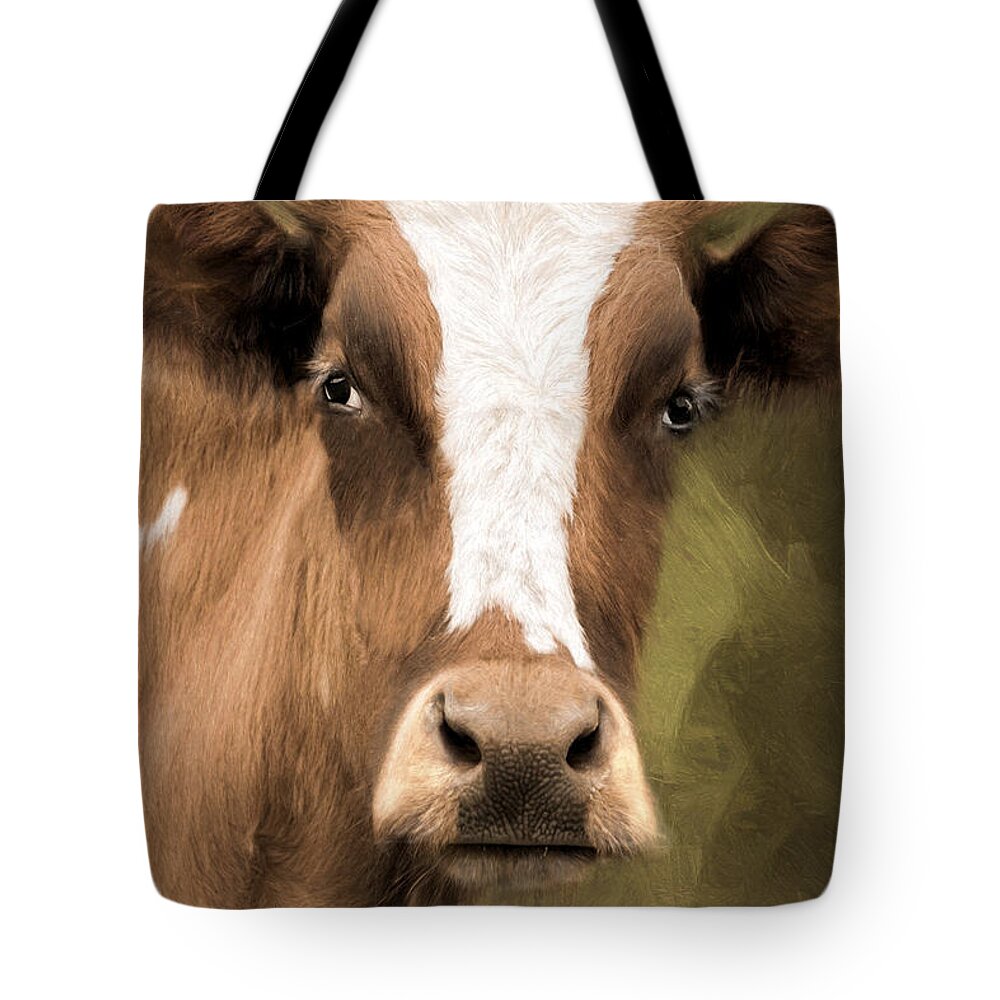 Ox Tote Bag featuring the photograph OX by Robin-Lee Vieira