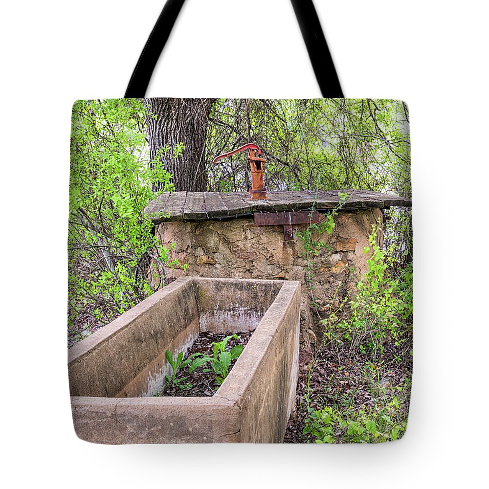 Eckert Texas Tote Bag featuring the photograph The Old Watering Hole by Victor Culpepper