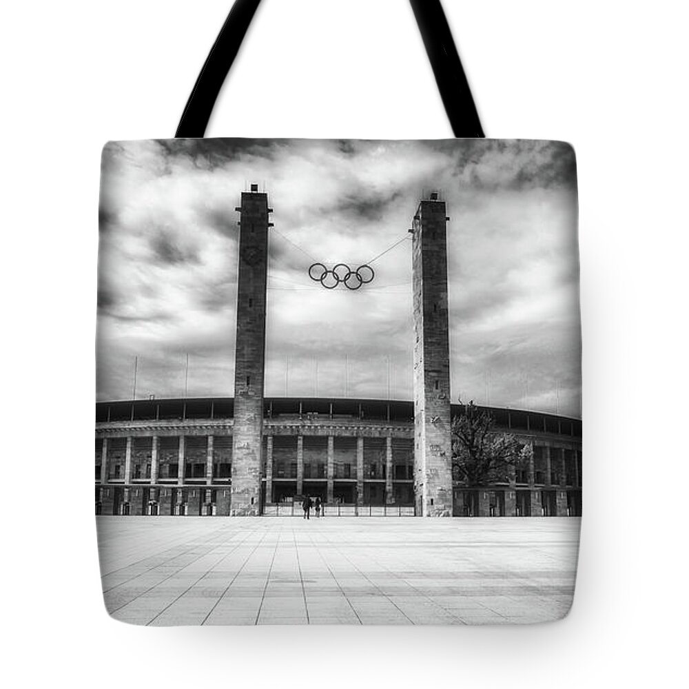 Olympic Stadium Tote Bag featuring the photograph The Olympic Stadium Of Berlin by Mountain Dreams