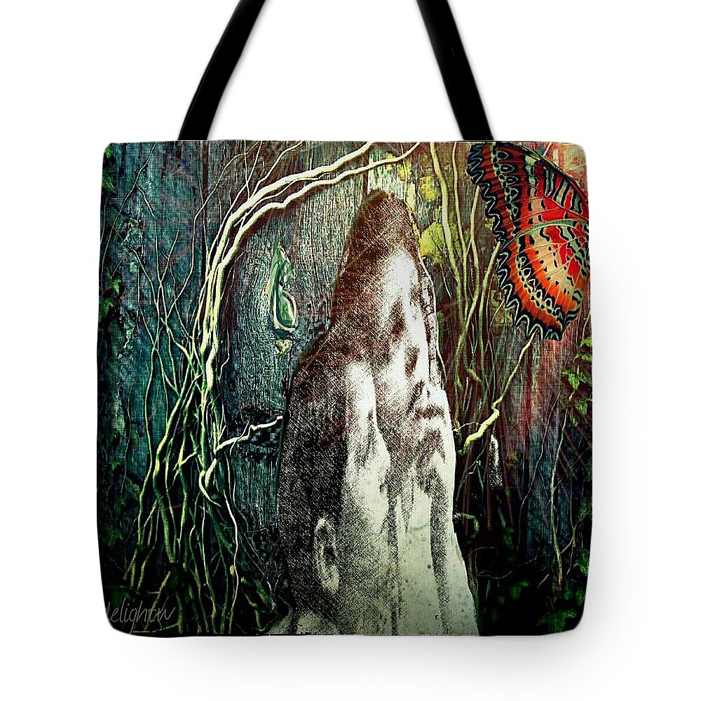 Butterfly Tote Bag featuring the digital art The only word... by Delight Worthyn