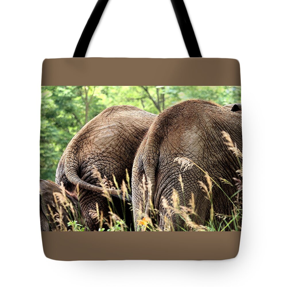 African Elephant Tote Bag featuring the photograph The Other Side by Angela Rath