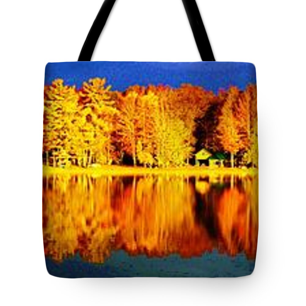 Michigan Tote Bag featuring the photograph The other side... pano 2015 by Daniel Thompson
