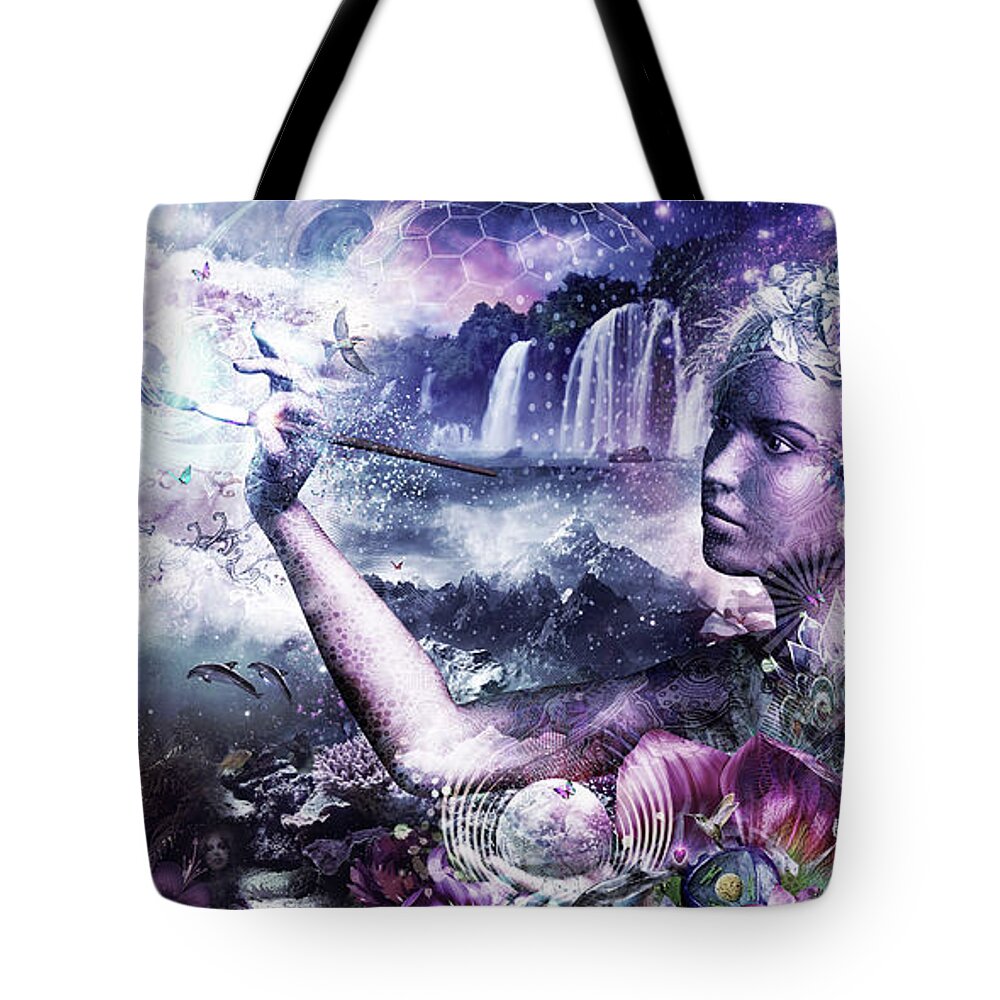 Cameron Gray Tote Bag featuring the digital art The Painter by Cameron Gray