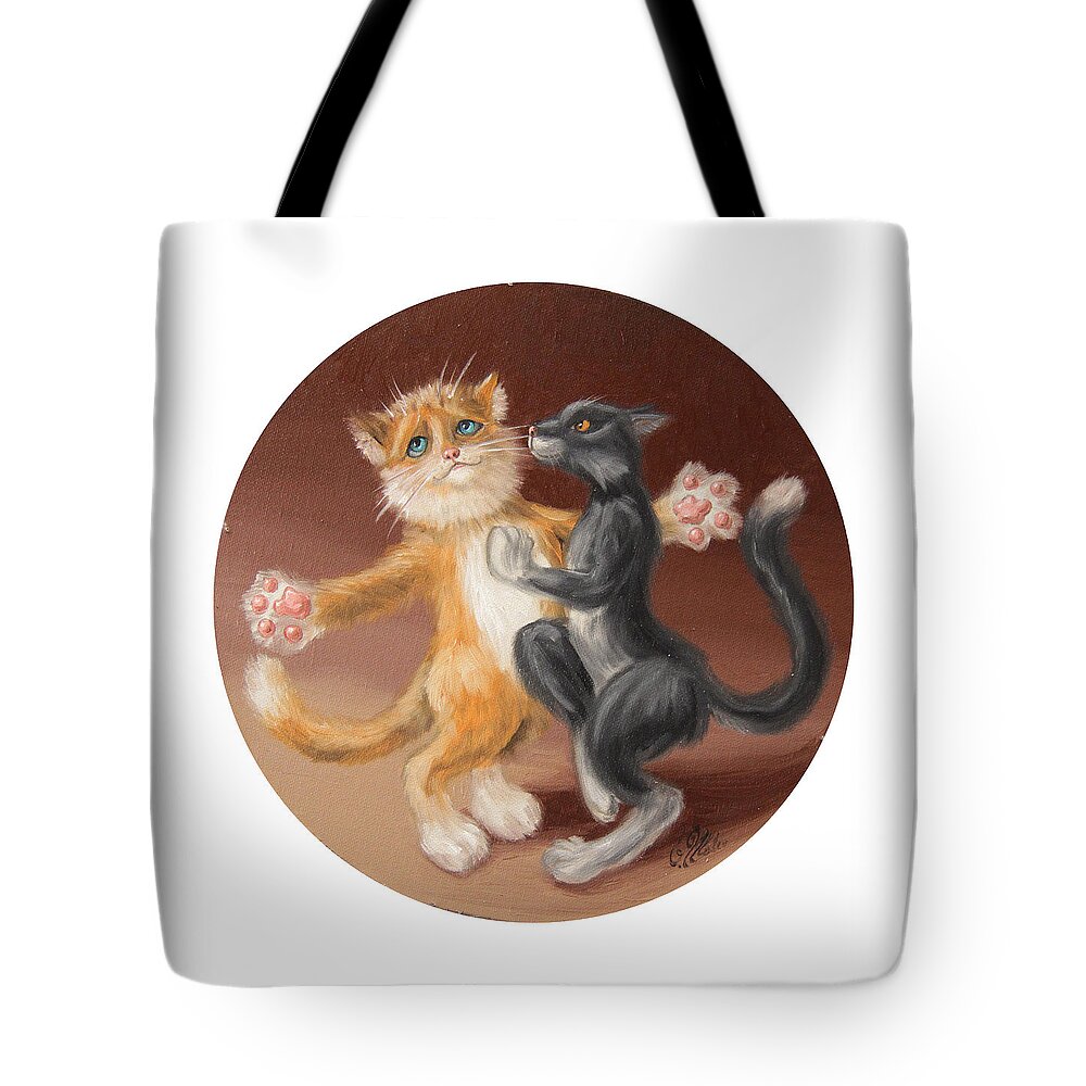 Love Tote Bag featuring the painting The painting About Love by Victor Molev