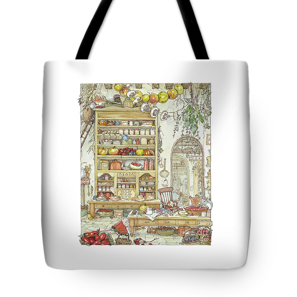 Brambly Hedge Tote Bag featuring the drawing The Palace Kitchen by Brambly Hedge