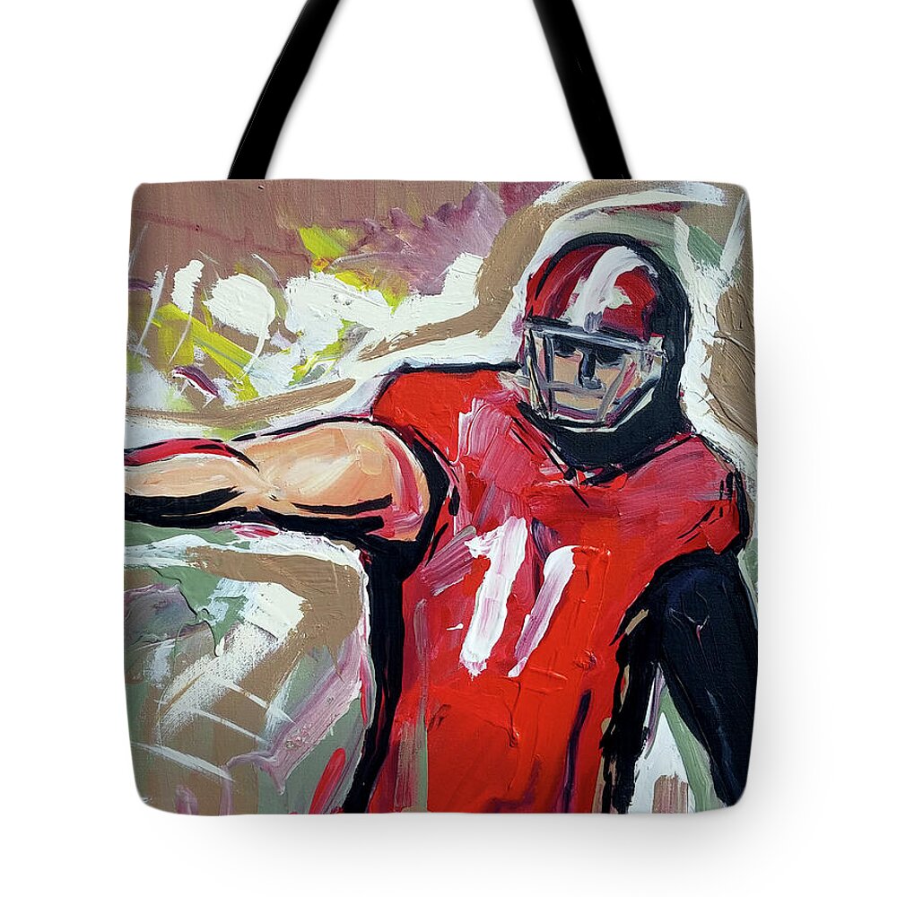  Tote Bag featuring the painting The pass by John Gholson