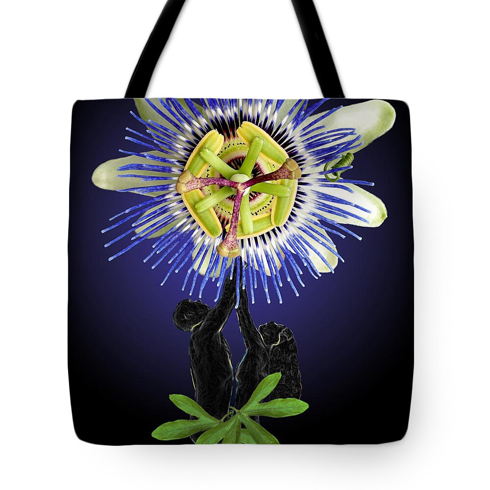 Fleurotica Art Tote Bag featuring the digital art The Passion Between Us by Torie Tiffany