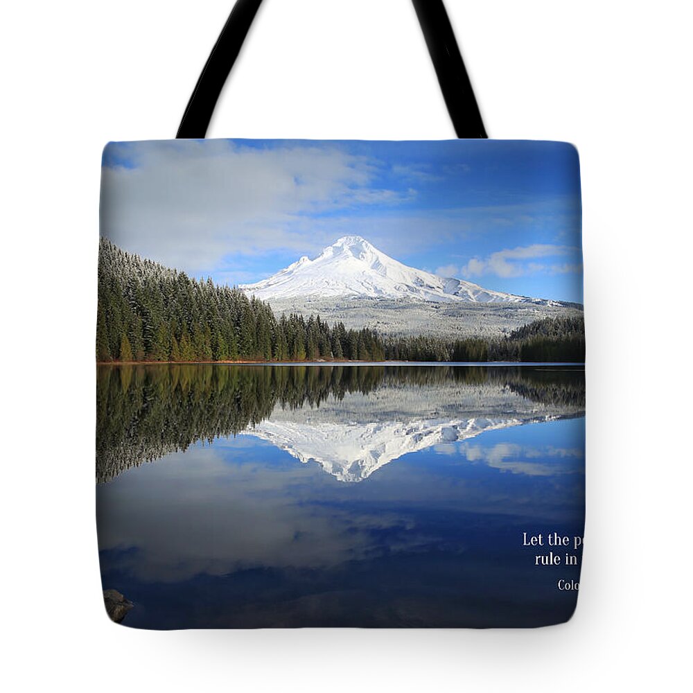 The Peace Of Christ Tote Bag featuring the photograph The peace of Christ by Lynn Hopwood