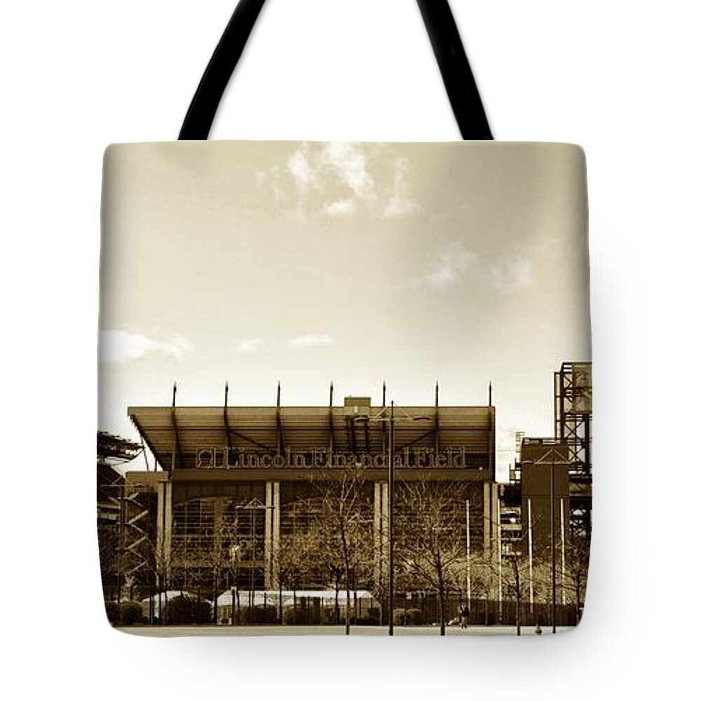 Sports Tote Bag featuring the photograph The Philadelphia Eagles - Lincoln Financial Field by Bill Cannon