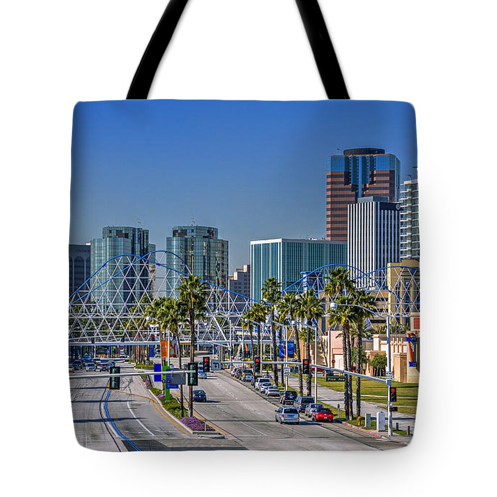 The Pike Tote Bag featuring the photograph The Pike Shoreline Drive Long Beach by David Zanzinger