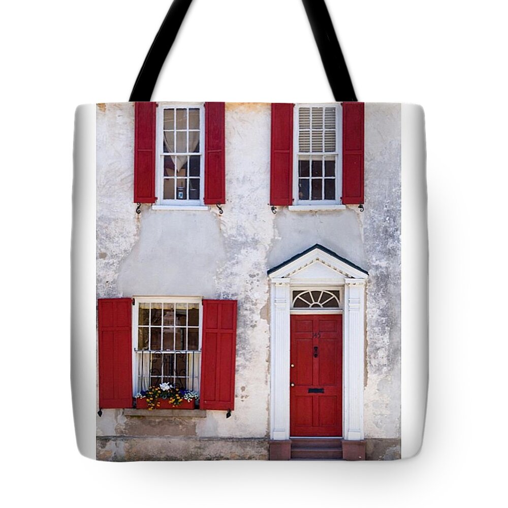 Thefrontdoorproject Tote Bag featuring the photograph The Pirate House, C. 1704 Charleston by Cassandra M Photographer