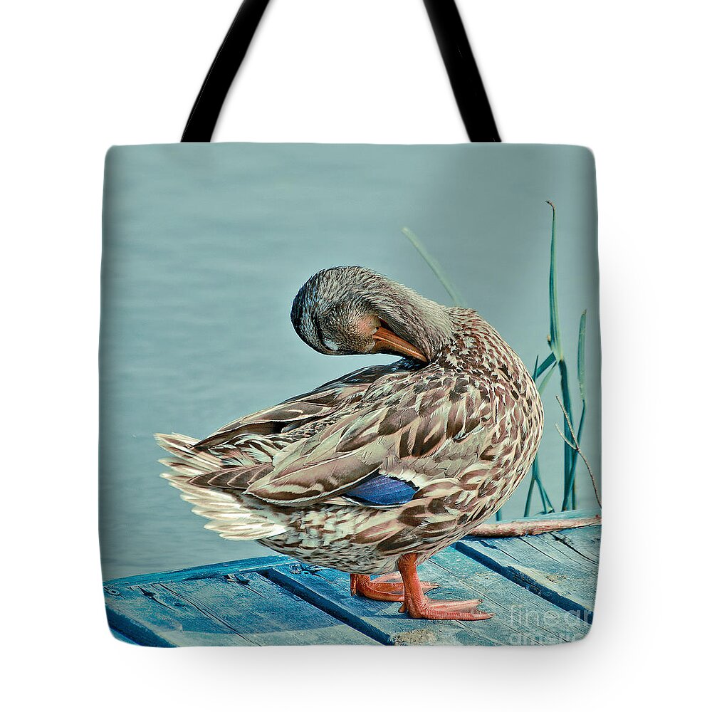 Duck Tote Bag featuring the photograph The Pose by Aimelle Ml