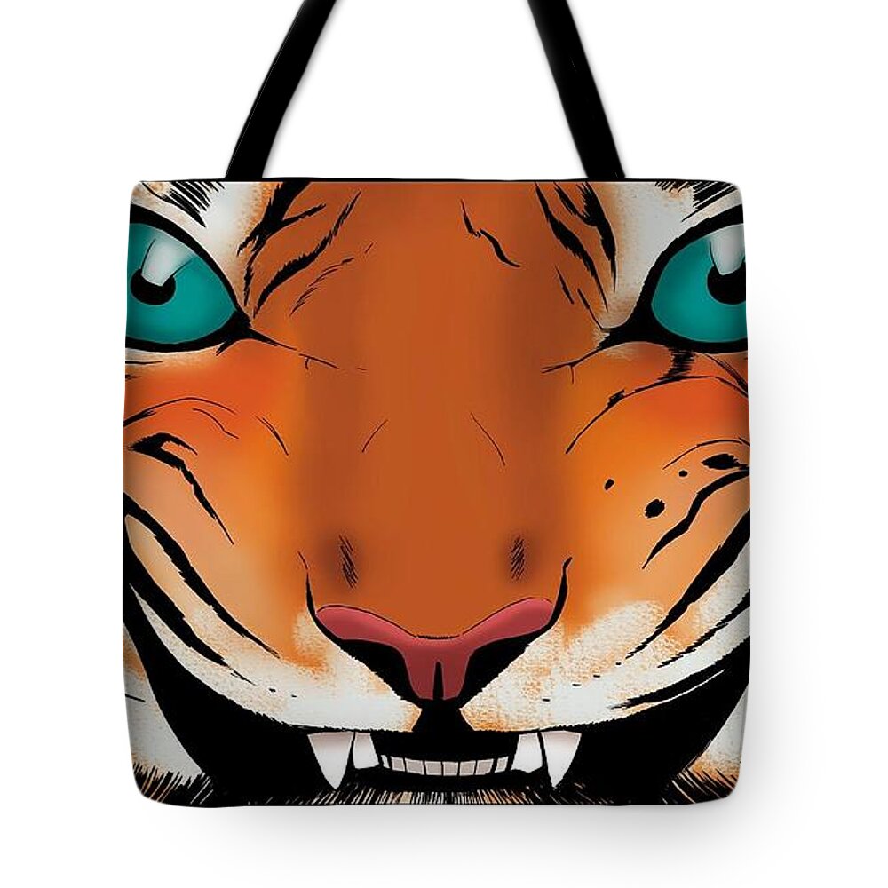 The Private Eye Tote Bag featuring the digital art The Private Eye by Super Lovely