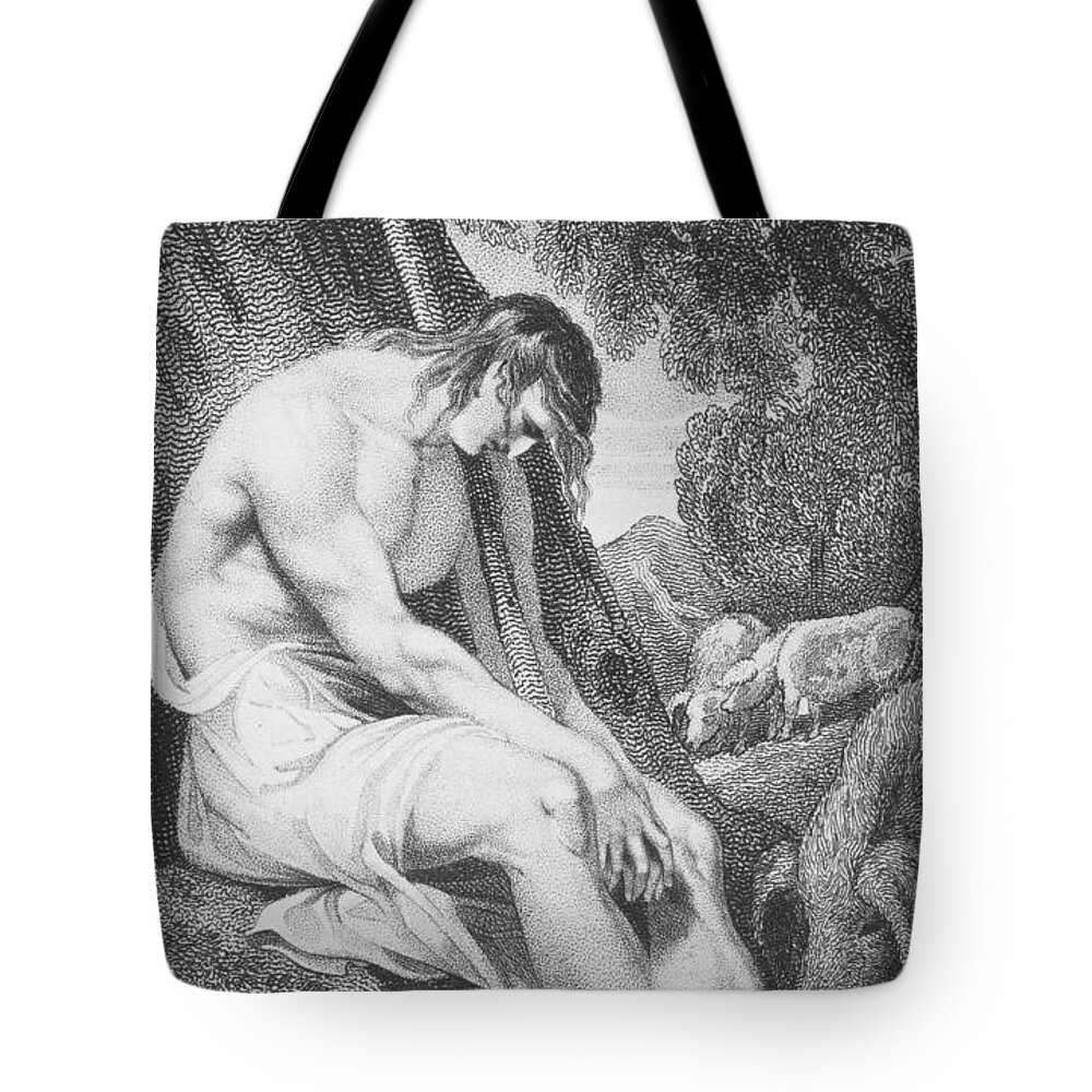 Prodigal Tote Bag featuring the drawing The Prodigal Son by William Hopwood