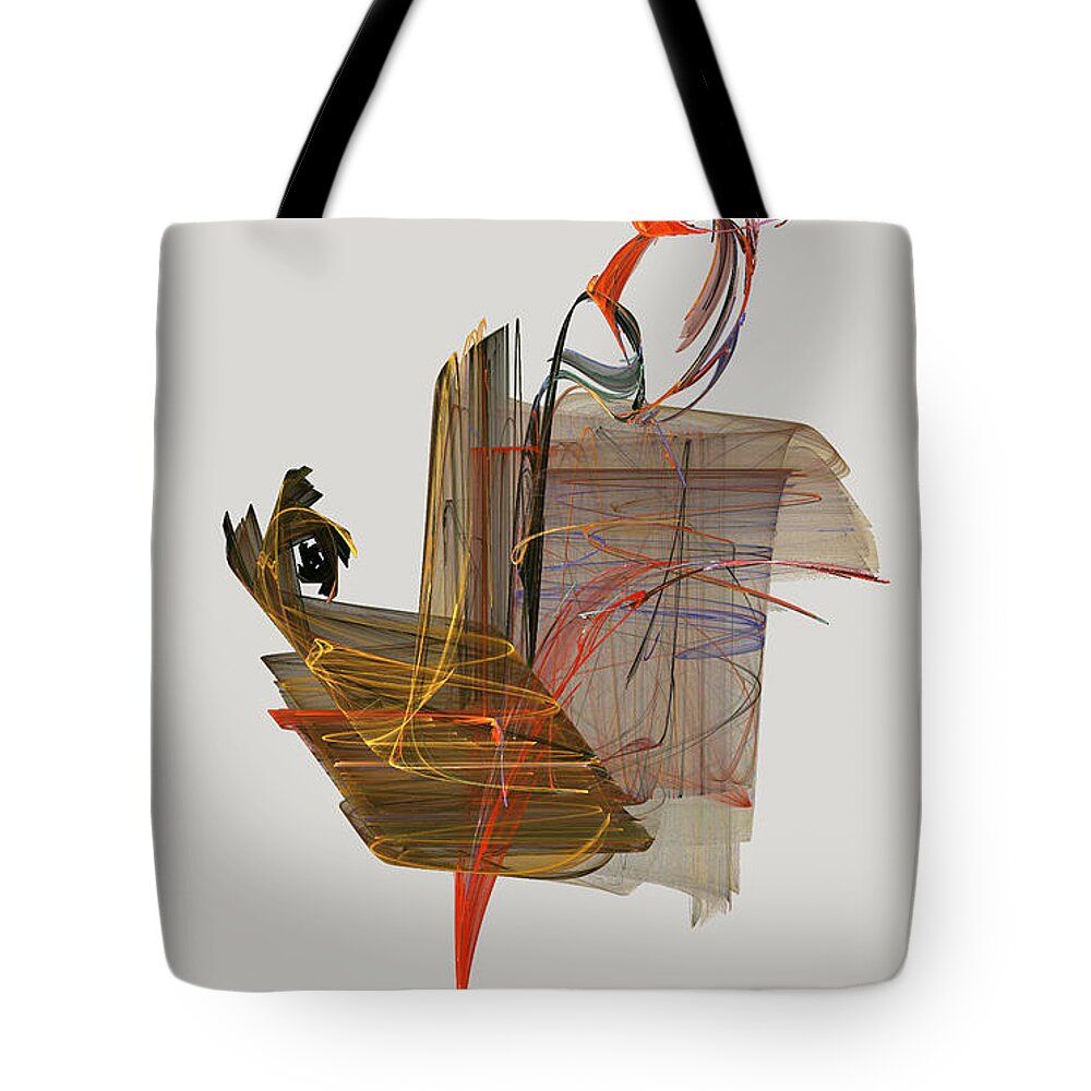 Rooster Tote Bag featuring the digital art The Proud Rooster by Jackie Mueller-Jones