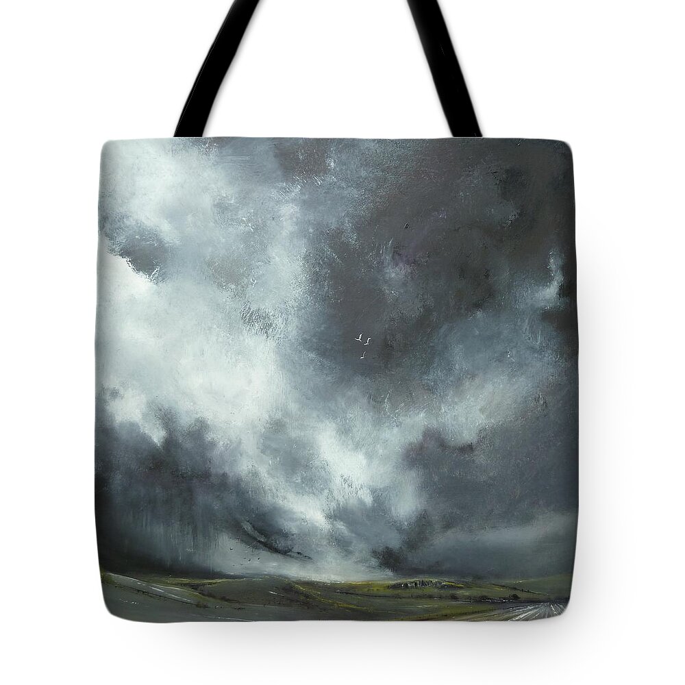 Quarry Tote Bag featuring the painting The Quarry by Christopher Delni Offord