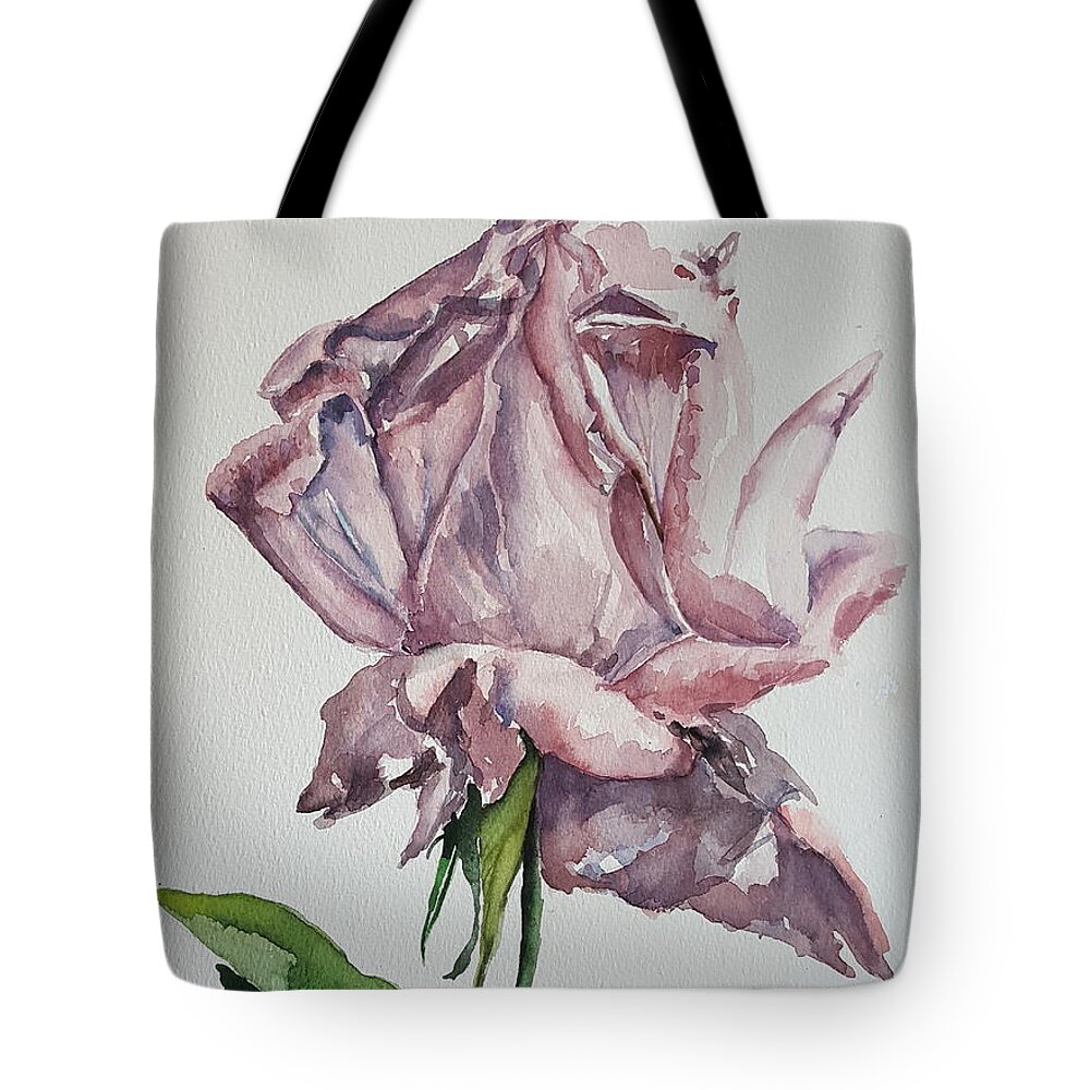Leaves Tote Bag featuring the painting Queen Rose by Rita Fetisov