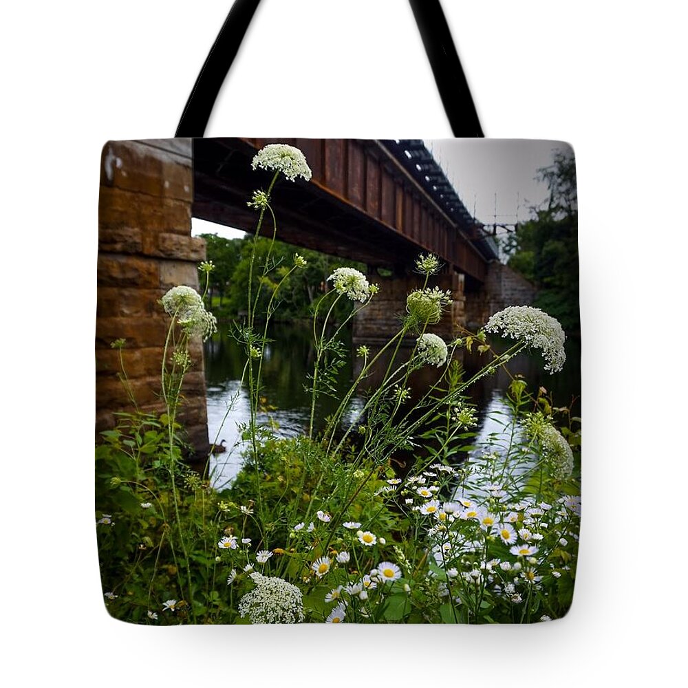  Tote Bag featuring the photograph The Railroad Bridge by Kendall McKernon
