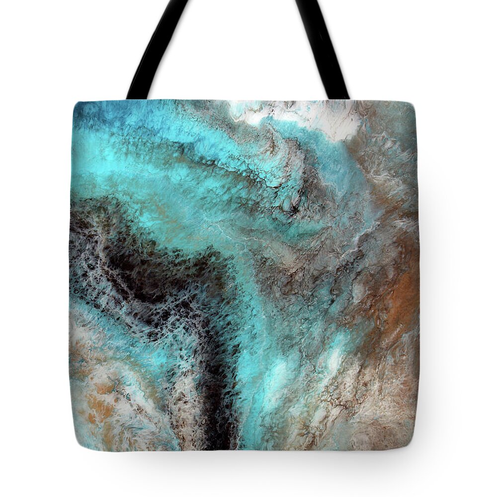 Ocean Tote Bag featuring the painting The Reef by Tamara Nelson