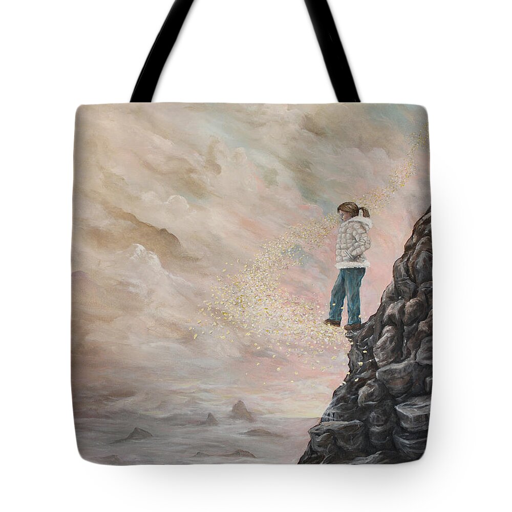Mountain Tote Bag featuring the painting The resolute Soul by James Andrews