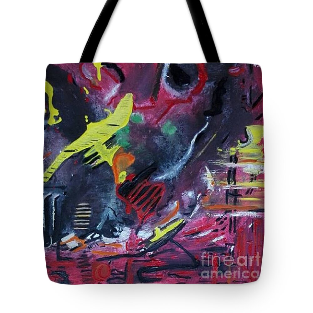 Multicolor Abstract Tote Bag featuring the painting The Rise of the Phoenix by Denise Morgan