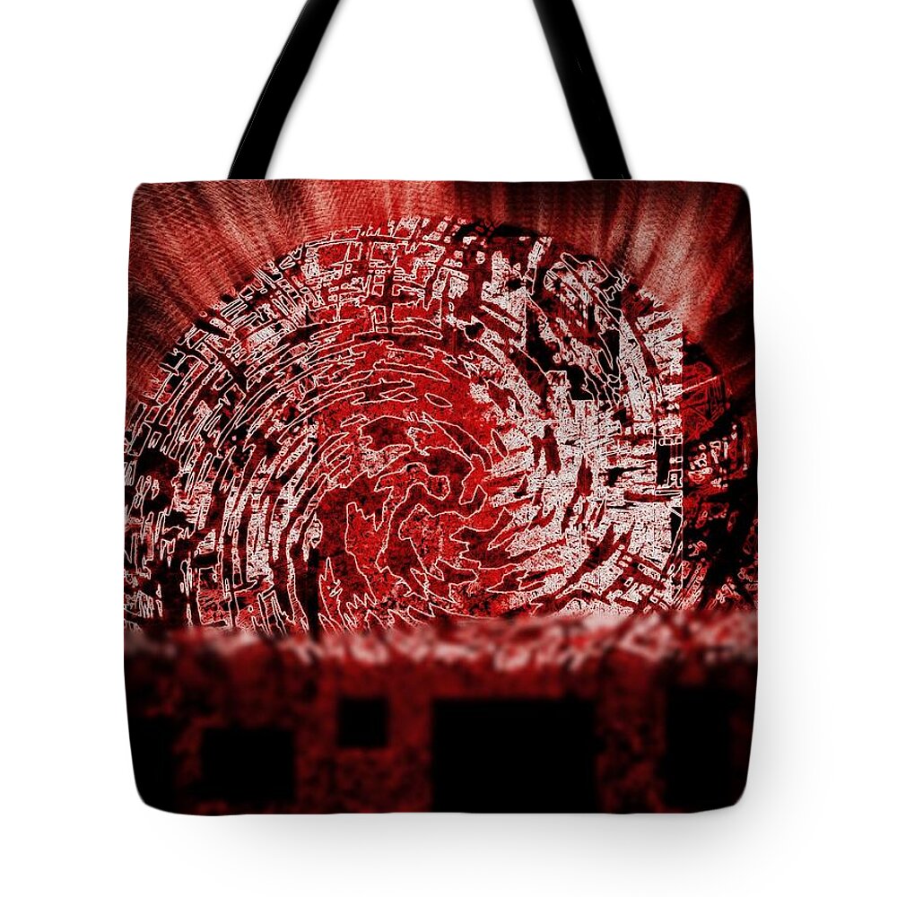 Abstract Tote Bag featuring the digital art The Rising by Andy Rhodes