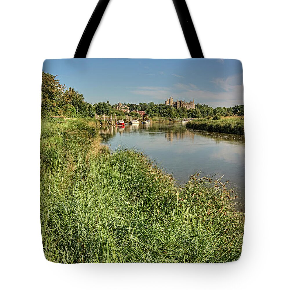 River Tote Bag featuring the photograph The River Arun - Arundel, West Sussex, southern England, UK. by Hazy Apple