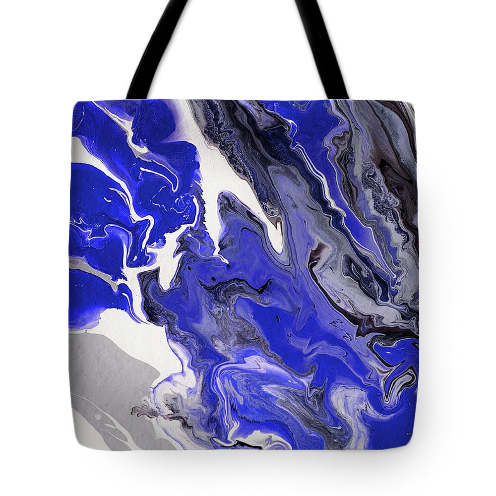 Jenny Rainbow Fine Art Photography Tote Bag featuring the photograph The Rivers Of Babylon Fragment. Abstract Fluid Acrylic Painting by Jenny Rainbow