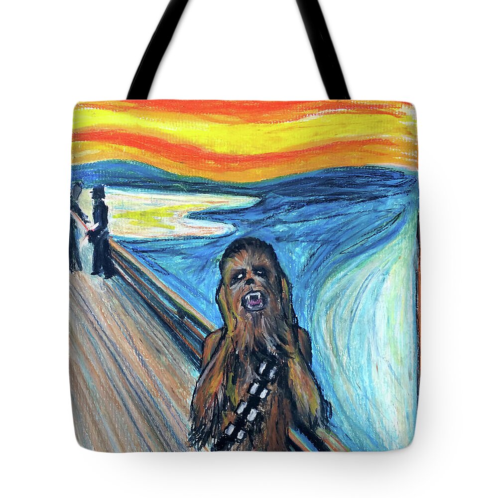 Chewbacca Tote Bag featuring the painting The Roar by Tom Carlton