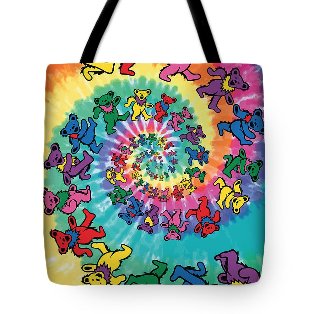 Grateful Dead Tote Bag featuring the digital art The Roller Bears by Gb