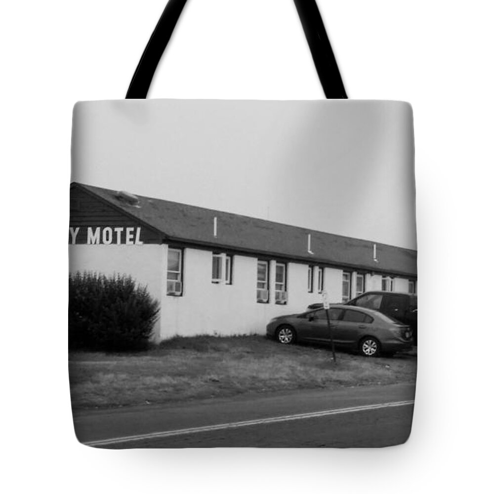 The Rolling Stones Tote Bag featuring the photograph The Rolling Stones' Memory Motel Montauk New York by Rob Hans
