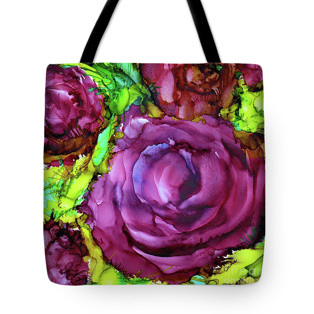 Garden Tote Bag featuring the painting The Rose Garden by Eunice Warfel