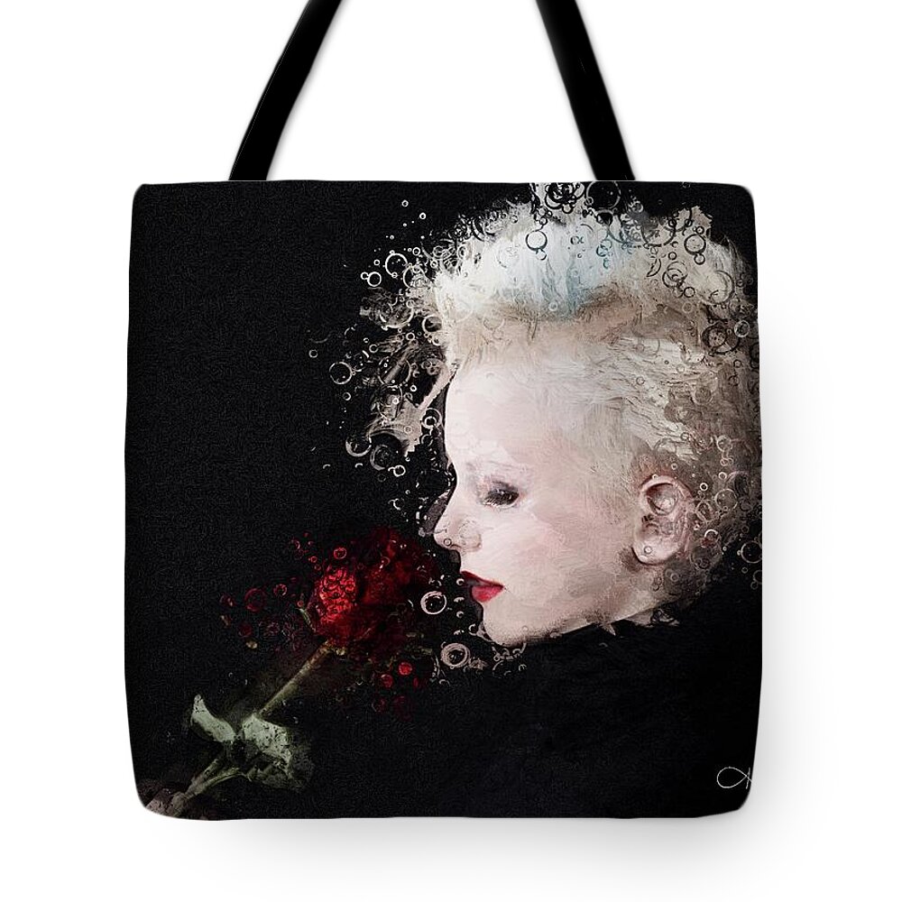 Woman Tote Bag featuring the digital art The Rose by Looking Glass Images