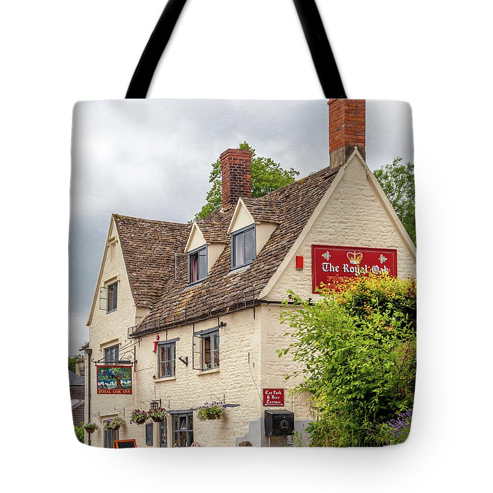 Pub Tote Bag featuring the photograph The Royal Oak - an English country pub by W Chris Fooshee
