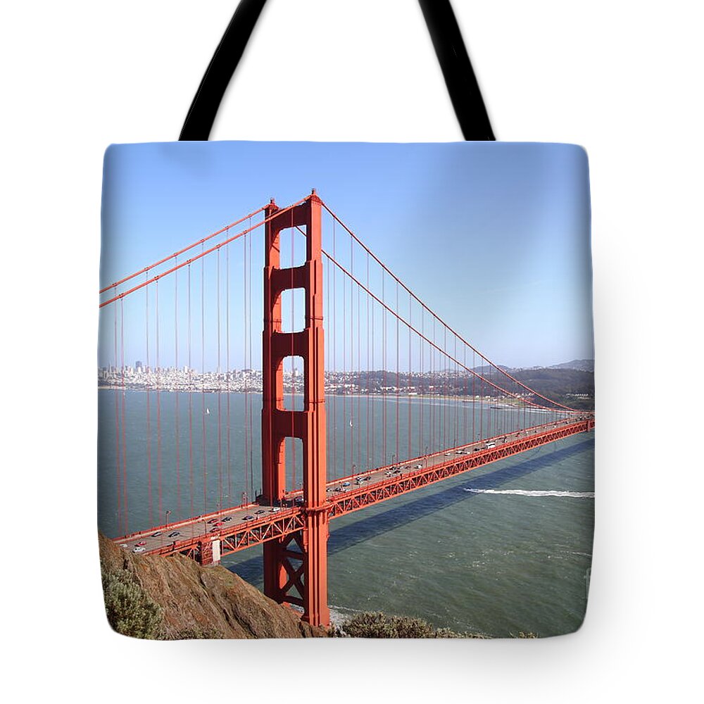Wingsdomain Tote Bag featuring the photograph The San Francisco Golden Gate Bridge 7D14507 by Wingsdomain Art and Photography